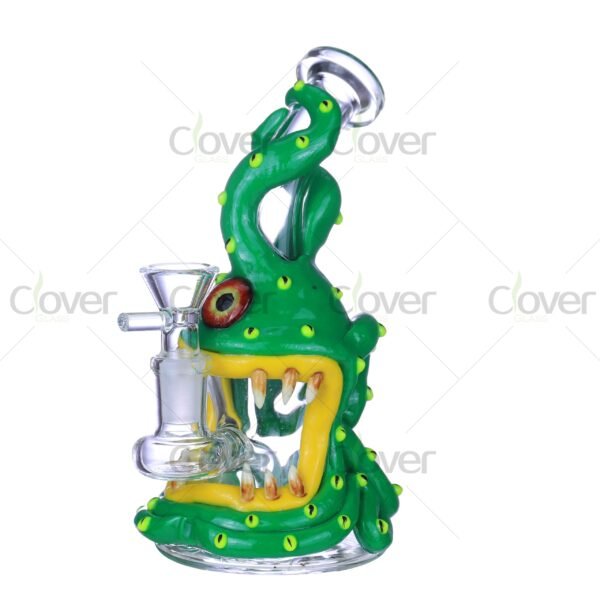 Alien Monster Glow in the Dark Glass Bong Dab Rig with Teeth Design