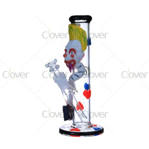 Glow in the Dark Clown Glass Bong – Funny Novelty Dab Rig with Heart Design
