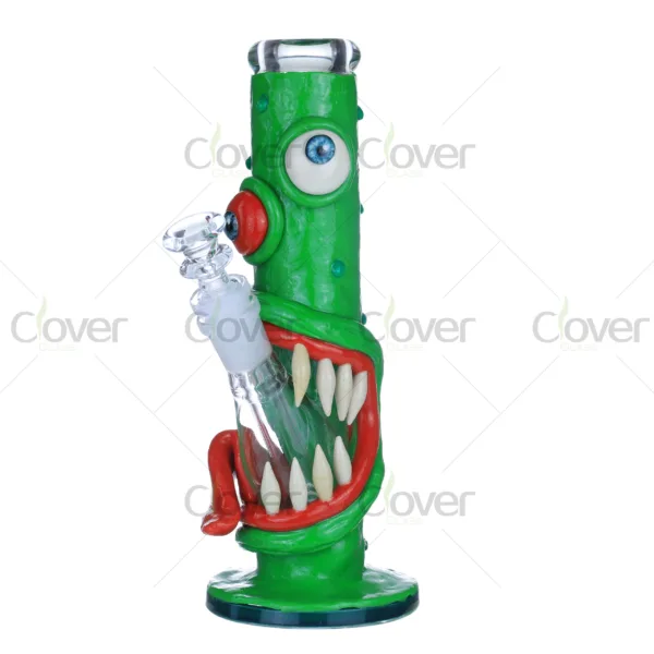 Glow in the Dark Monster Glass Bong – Funny Scary Novelty Dab Rig