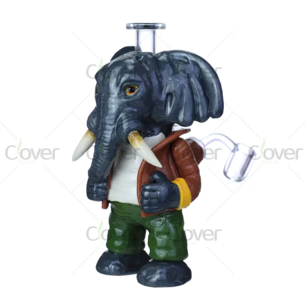 Glow in the Dark Elephant Character Glass Bong – Cartoon Novelty Dab Rig