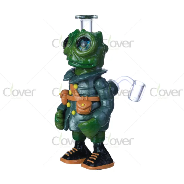 Glow in the Dark Lizard Character Glass Bong – Cartoon Novelty Dab Rig