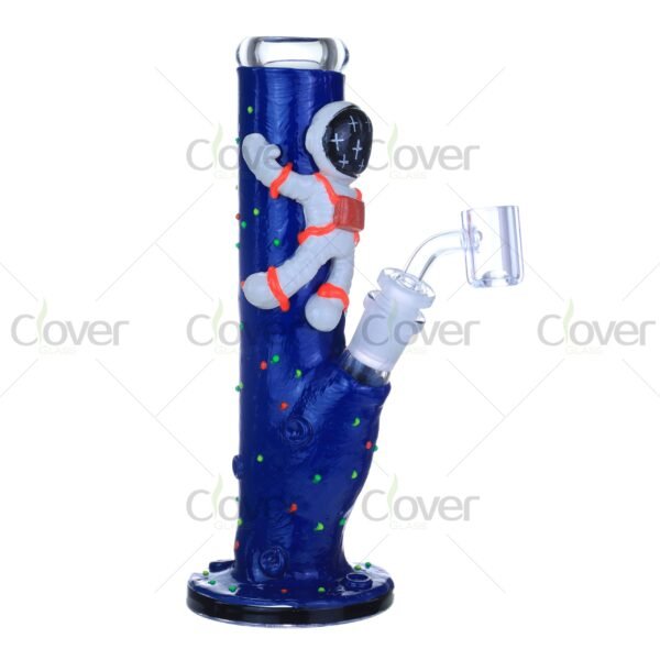 Astronaut Glow in the Dark Glass Bong with Blue Space Design