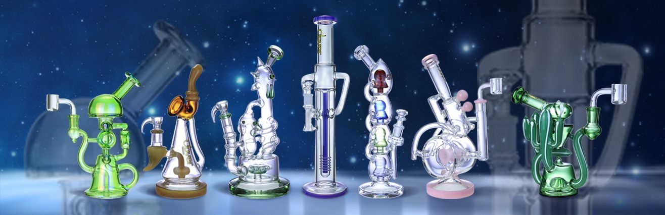Beginner friendly glass recycler rigs lineup