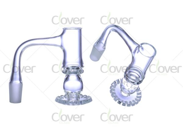 Unique quartz banger with bubble core and honeycomb base — 14mm male joint dab nail in custom gift box by CloverGlass