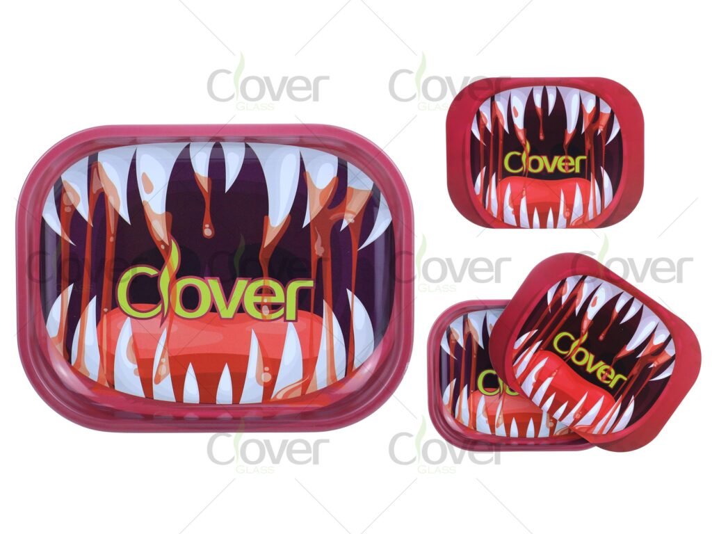 Wholesale Blood Fang Metal Rolling Tray Set – Multiple Sizes | Clover Glass