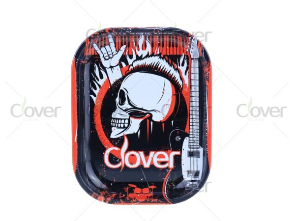 Custom metal rolling tray with cartoon and monster prints, perfect for herb rolling. Wholesale smoke shop supply by Clover Glass.