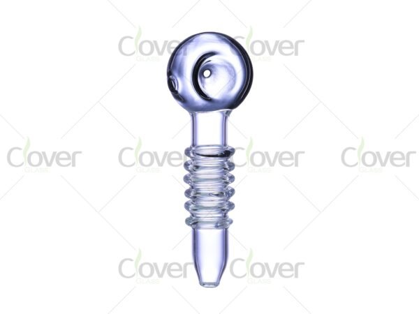 Colorful glass hand pipes with spiral grip and round bowl — mini smoking pipes in retail box packaging by CloverGlass