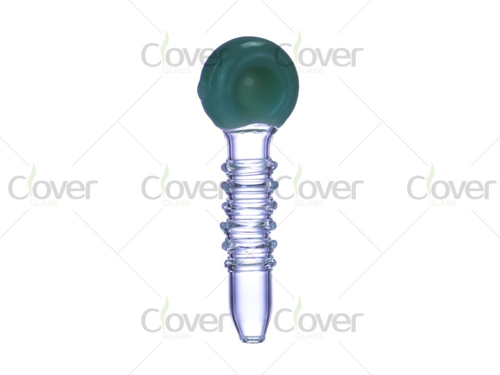 4" Spiral Grip Glass Hand Pipe – Thick & Durable Design | Clover Glass