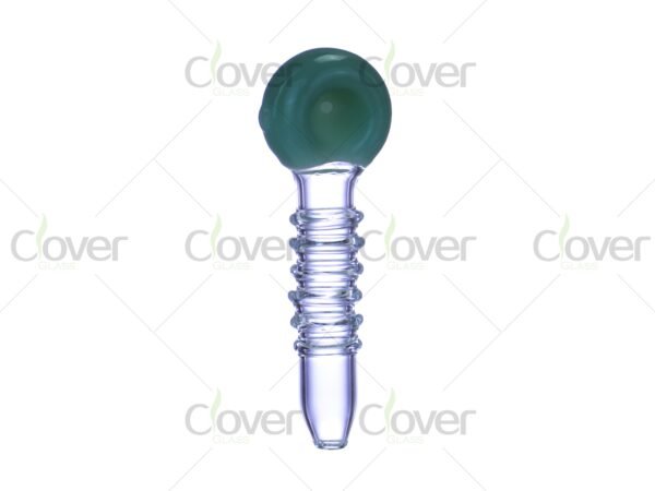 Colorful glass hand pipes with spiral grip and round bowl — mini smoking pipes in retail box packaging by CloverGlass