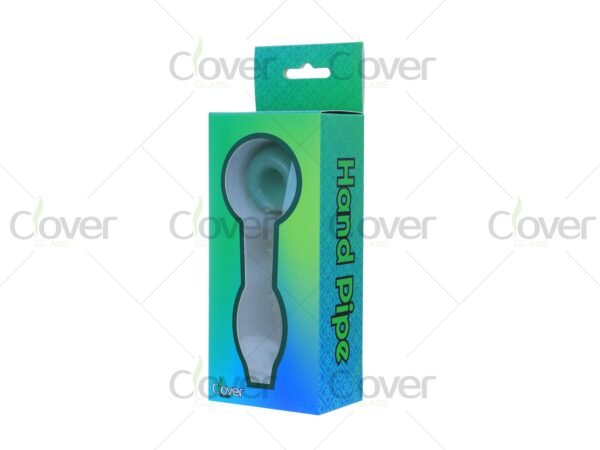Colorful glass hand pipes with spiral grip and round bowl — mini smoking pipes in retail box packaging by CloverGlass