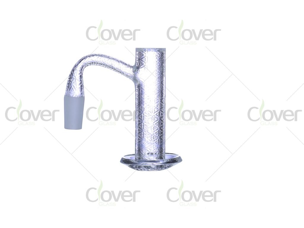 Clover Full Weld Quartz Banger | 25mm OD | 2.5mm Thick | 10mm / 14mm / 18mm Male Joint | Frosted Design