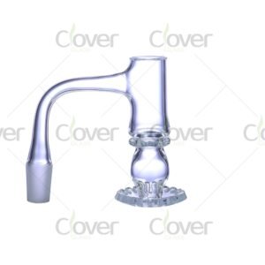 Unique quartz banger with bubble core and honeycomb base — 14mm male joint dab nail in custom gift box by CloverGlass