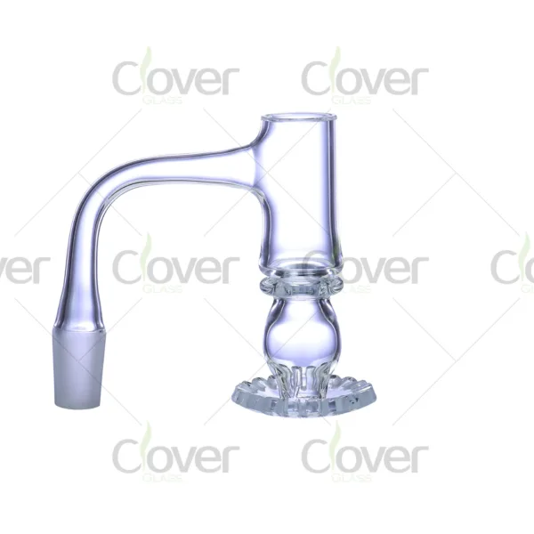 Unique quartz banger with bubble core and honeycomb base — 14mm male joint dab nail in custom gift box by CloverGlass