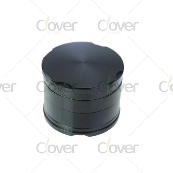 Matte black 4-piece metal herb grinders for dry herb — minimalist spice crushers in 6-pack retail box by CloverGlass