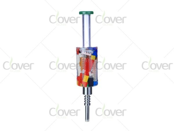Clover Glass nectar collector set with titanium tip, colorful inlay, boxed, detachable, 4 designs.