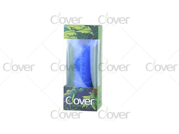 Blue glass hand pipes with round bowl and grip design — 6-piece smoking pipe retail display box by CloverGlass