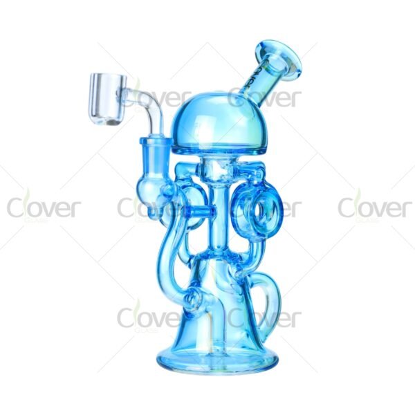 8.86″ Colored Recycler Dab Rig with Matrix Percolator | 4 Color Options by Clover Glass