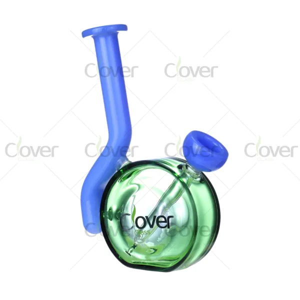 5.9″ UFO Mini Glass Water Pipe with Colored Bent Neck | Clover Glass