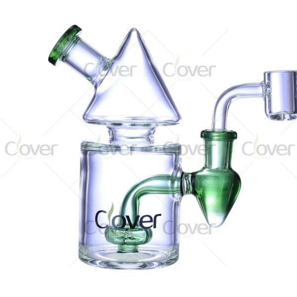 5.5″ Cone Top Mini Dab Rig with Colored Perc | Clover Glass