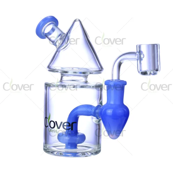 5.5″ Cone Top Mini Dab Rig with Colored Perc | Clover Glass