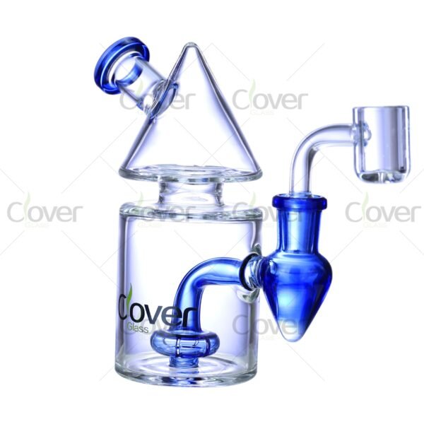 5.5″ Cone Top Mini Dab Rig with Colored Perc | Clover Glass