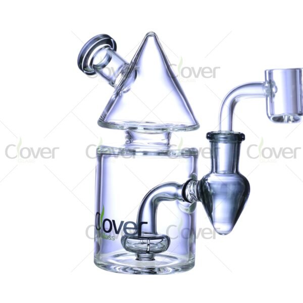5.5″ Cone Top Mini Dab Rig with Colored Perc | Clover Glass