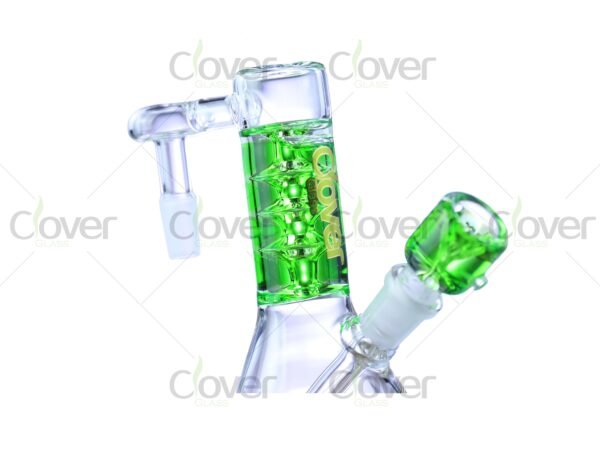 Colorful honeycomb glass ash catchers with 45-degree joint — 14mm mini water pipe attachments in gift boxes by CloverGlass
