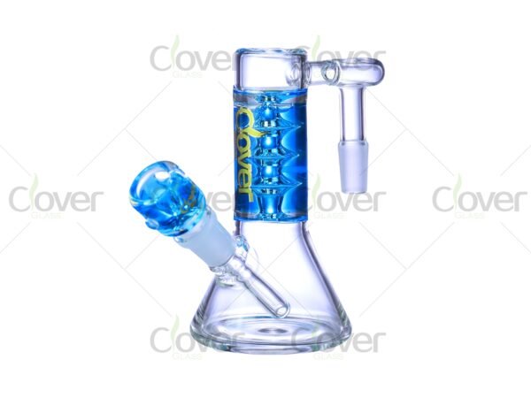 Colorful honeycomb glass ash catchers with 45-degree joint — 14mm mini water pipe attachments in gift boxes by CloverGlass