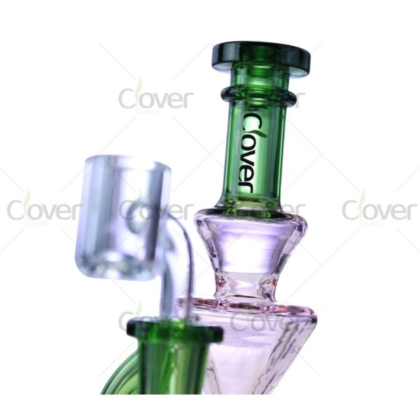 8.85″ Twisted Funnel Dab Rig – Recycler Style Glass Oil Rig | Clover Glass