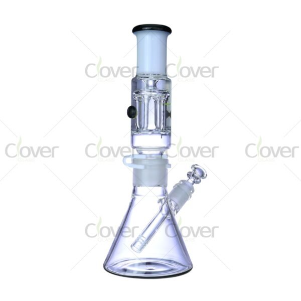 12.2" Beaker Bong with 8-Arm Tree Perc & Ice Catcher | 5mm Thick Glass by Clover