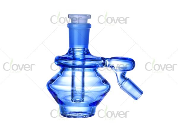 Colorful retro-style mini glass ash catchers with angled joint — 4-pack rig set with matching gift boxes by CloverGlass