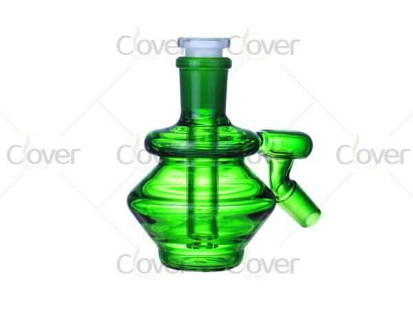 Colorful retro-style mini glass ash catchers with angled joint — 4-pack rig set with matching gift boxes by CloverGlass