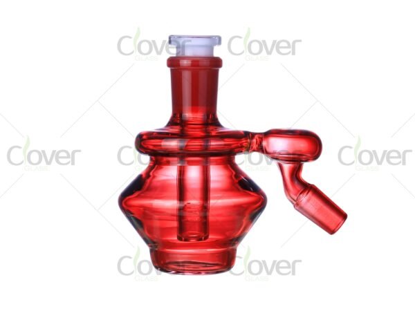 Colorful retro-style mini glass ash catchers with angled joint — 4-pack rig set with matching gift boxes by CloverGlass