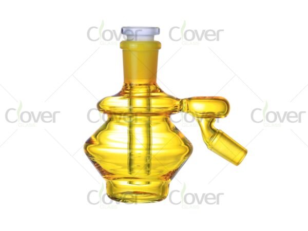 Colorful retro-style mini glass ash catchers with angled joint — 4-pack rig set with matching gift boxes by CloverGlass