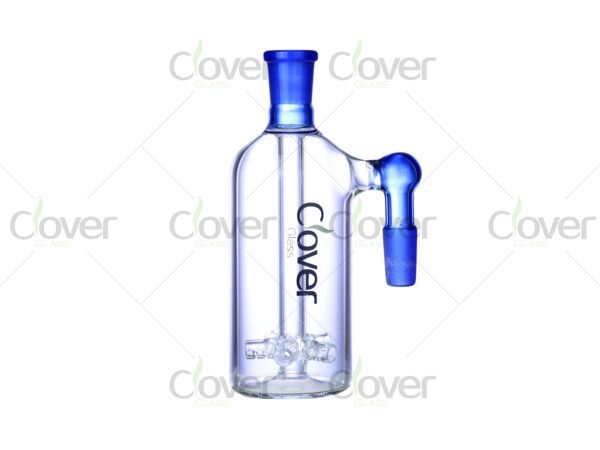 Honeycomb percolator glass ash catchers with 14mm 45-degree joint — multicolor recycler attachments in retail box by CloverGlass