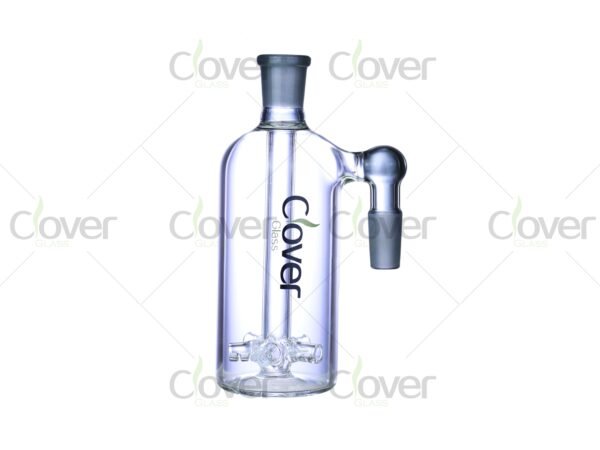 Honeycomb percolator glass ash catchers with 14mm 45-degree joint — multicolor recycler attachments in retail box by CloverGlass