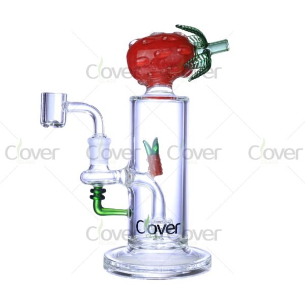 7.87″ Fruit-Themed Dab Rig – Borosilicate Glass Water Pipe with Colored Perc | Clover Glass