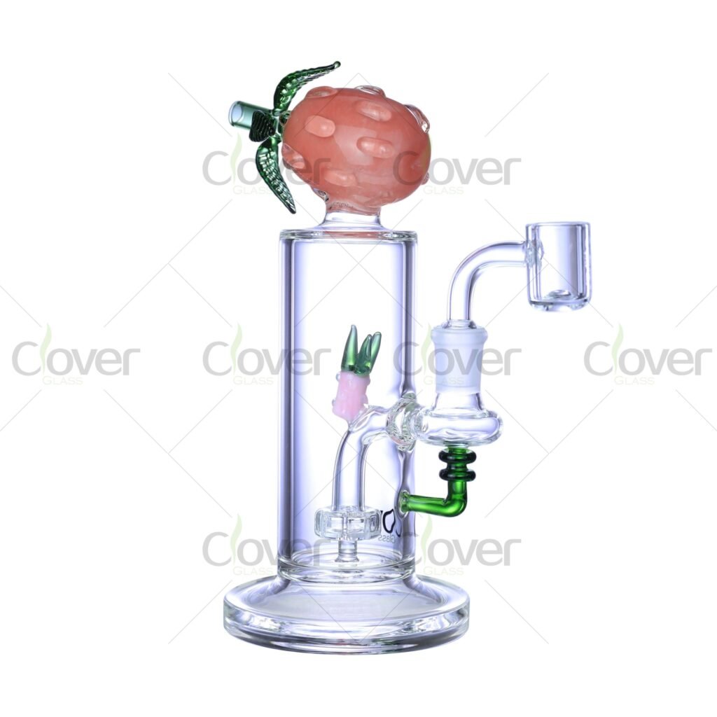 7.87" Fruit-Themed Dab Rig – Borosilicate Glass Water Pipe with Colored Perc | Clover Glass