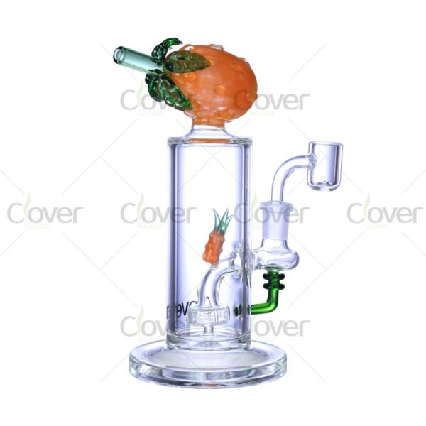 7.87″ Fruit-Themed Dab Rig – Borosilicate Glass Water Pipe with Colored Perc | Clover Glass