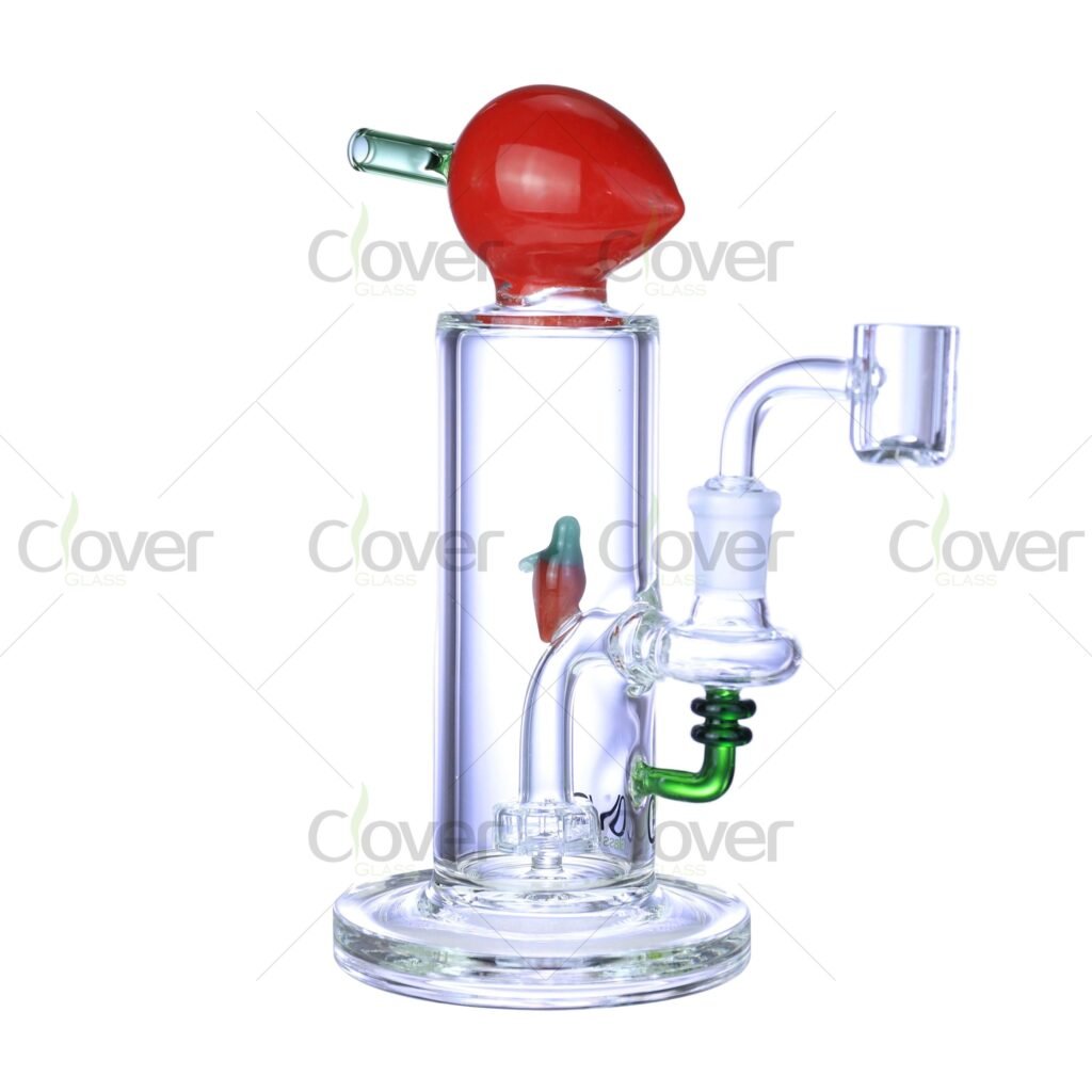 7.87" Chili Pepper Dab Rig – Novelty Glass Water Pipe with Colored Perc | Clover Glass