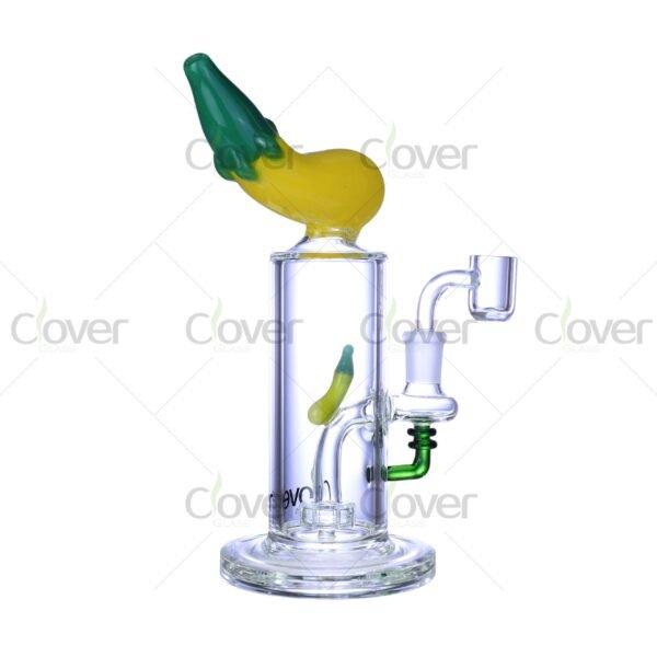 7.87″ Curved Chili Pepper Dab Rig – Creative Glass Oil Rig with Perc | Clover Glass
