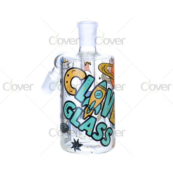14″ Space Theme Beaker Bong with Matching Ash Catcher | 7mm Thick Glass | Clover Glass