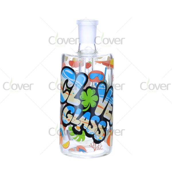 14″ Beaker Bong with Summer Print & Ash Catcher Set | 7mm Thick Glass | Clover Glass Series