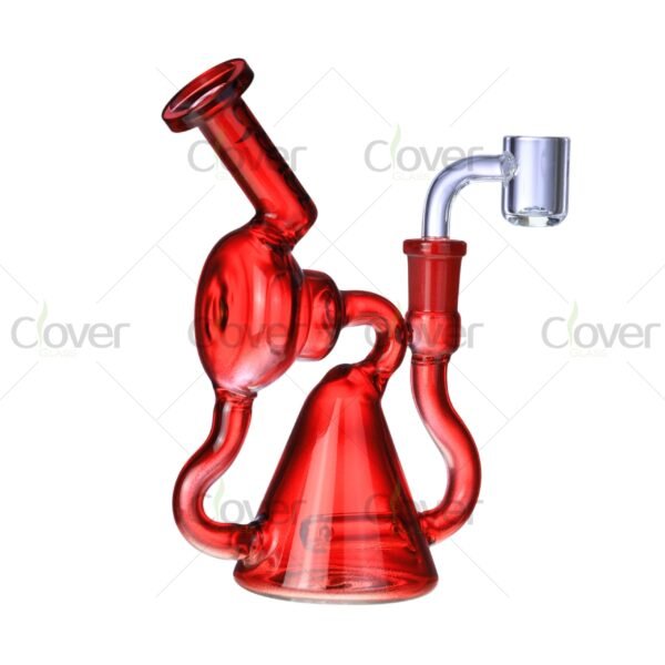 7.87″ Klein Recycler Dab Rig – Colorful Glass Oil Rig with Bent Neck | Clover Glass
