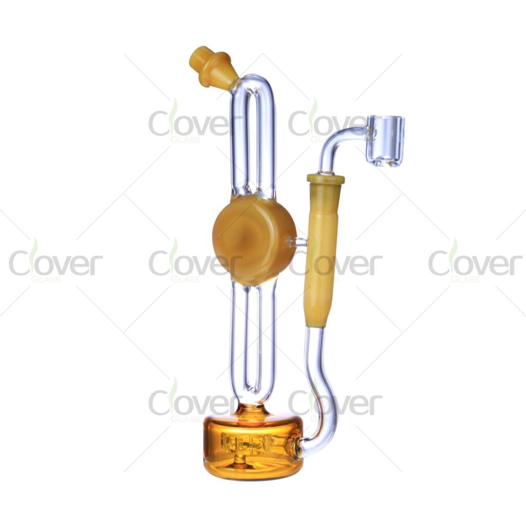 8.66" Double Loop Recycler Glass Oil Rig – Unique Dual Path Perc | Clover Glass