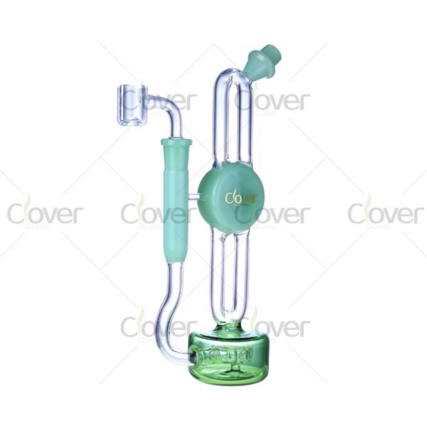8.66″ Double Loop Recycler Glass Oil Rig – Unique Dual Path Perc | Clover Glass