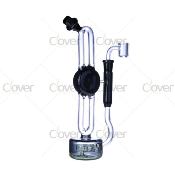 8.66″ Double Loop Recycler Glass Oil Rig – Unique Dual Path Perc | Clover Glass