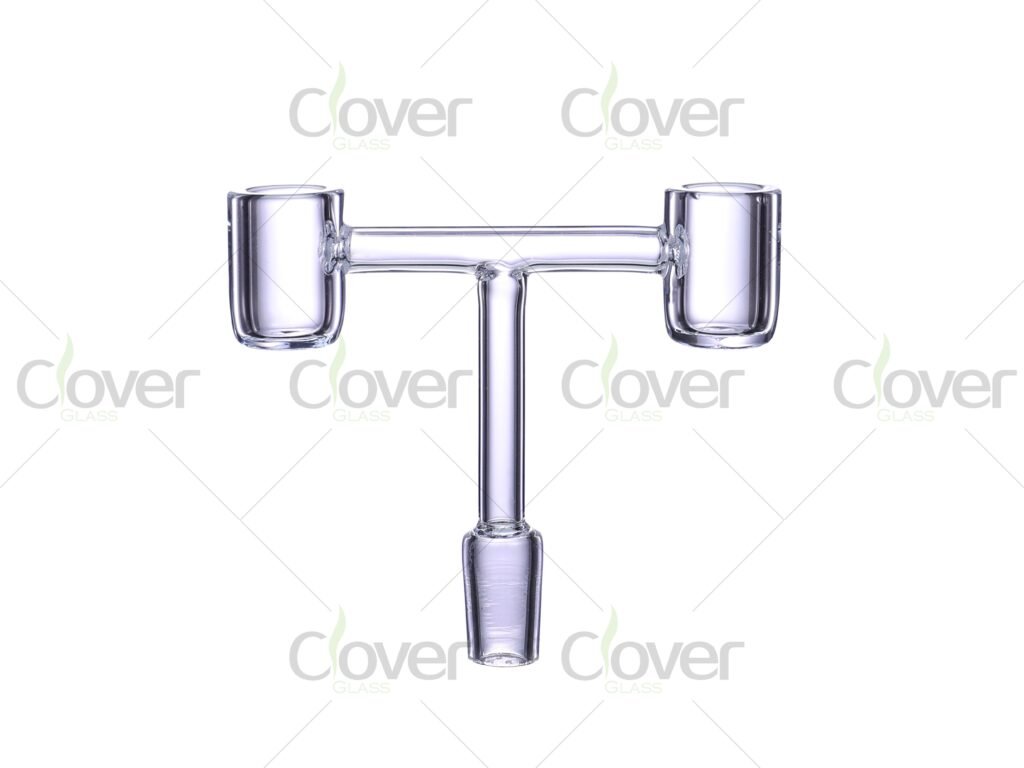 Double Bucket Quartz Banger 90 Degree with 20mm OD and 4mm Thick Bowl