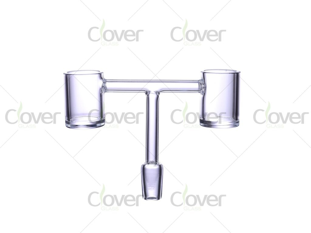 Clover Double Head Quartz Banger | Dual Bucket Design | 10mm/14mm/18mm Male Joint