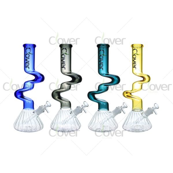 Colorful beaker base Zong bongs with 14mm joint – thick glass water pipes for wholesale dry herb use
